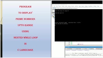 Program to display Prime Numbers upto range using Nested While loop in C Language - spice_n_digital