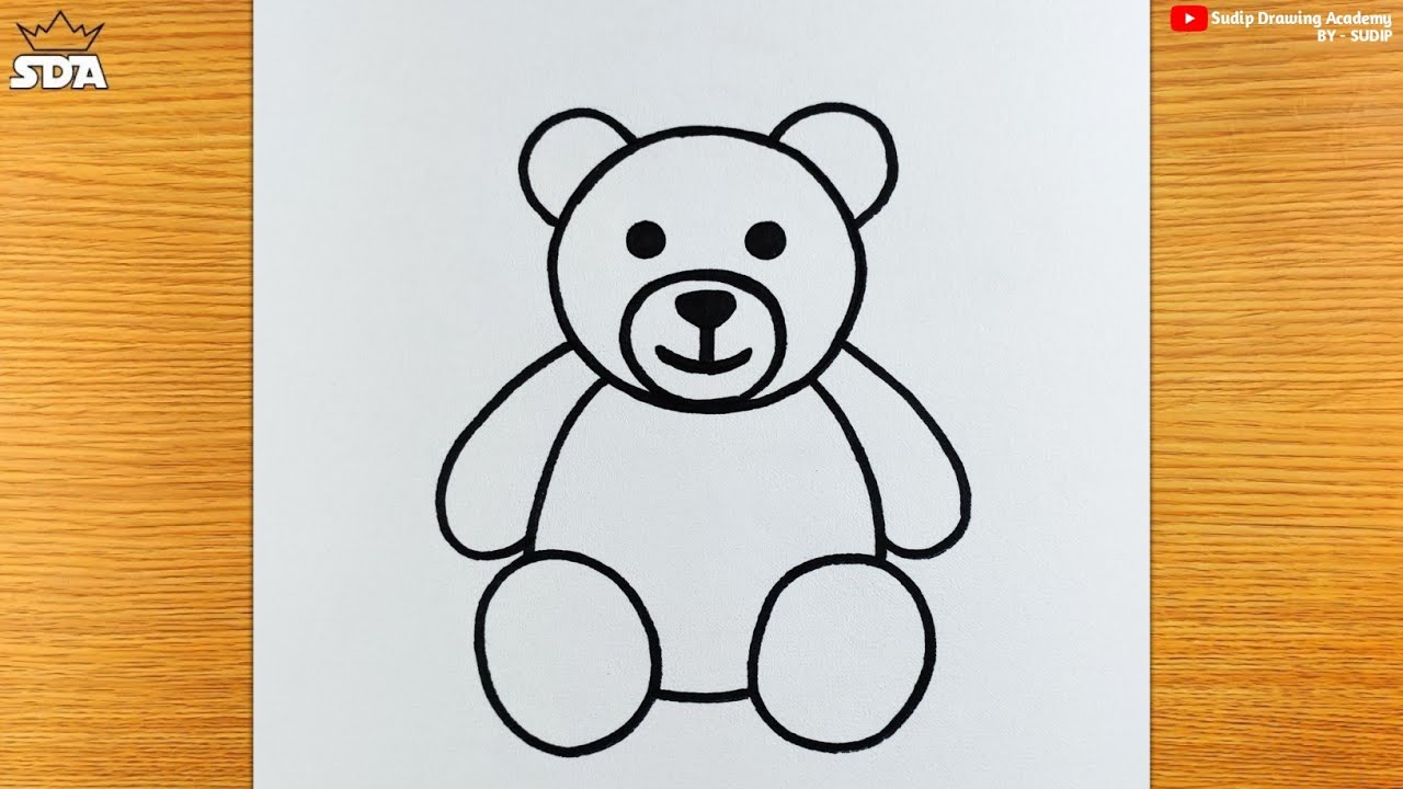How to Draw a Teddy Bear - An Easy Cute Teddy Bear Drawing