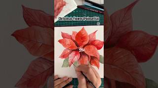 Painting a Christmas Poinsettia 🎄✨#art #christmas #shorts