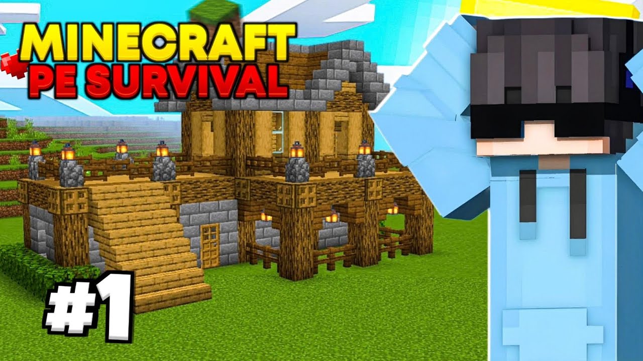 MINECRAFT PE 🔥 Survival Series Ep 1 in Hindi 1.21 Made OP Survival Base ...