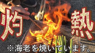 【プロと料理ヲタク！】海老のマリネ　を炭火で香草焼きにしてみたら大惨事に…　outdoor cooking　-Crevettes marines-