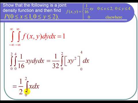 Showing a Function of Two Variables is a Joint Density Function and Finding a Probability