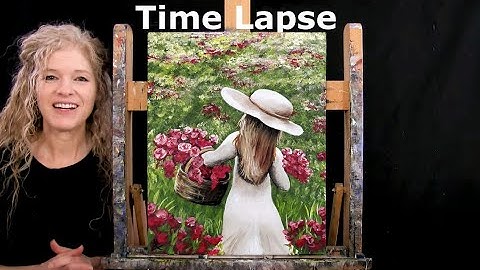 TIME LAPSE - Leer hoe je "LENTEBLOEMEN PLUKKEN" schildert met acrylverf - Stap-voor-stap tutorial