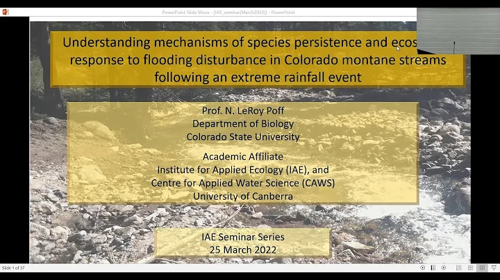 IAE Seminar Series: Prof N  LeRoy Poff, Colorado S...