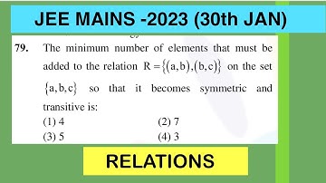 minimum number of elements that must be added to the relation R={(a,b),(b,c)}on set {a,b,c} so that