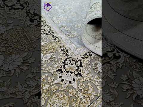 فرش 1200 شانه گل برجسته طرح طلا سیلور کلکسیون هلن کد 034