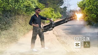 M-134 Machine gun firing | Editing in mobile