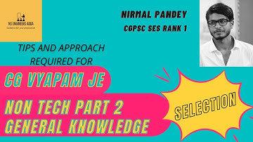 TIPS FOR CG VYAPAM JE NON TECH PART 2 | GENERAL KNOWLEDGE