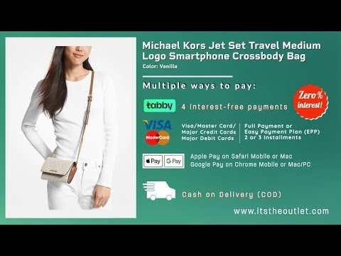 Michael Kors Jet Set Travel Medium Logo Smartphone Crossbody Bag Color  Vanilla 
