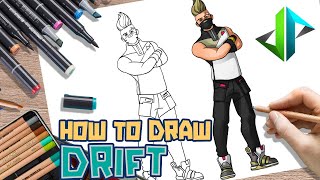 [DRAWPEDIA] HOW TO DRAW DRIFT SKIN from FORTNITE - STEP BY STEP DRAWING TUTORIAL