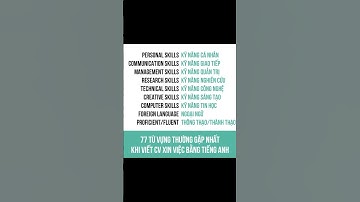 77 Từ Vựng Thường Gặp Khi Viết CV Xin Việc Bằng Tiếng Anh | Tự Tin Vào Đời #tutinvaodoi #vietcv