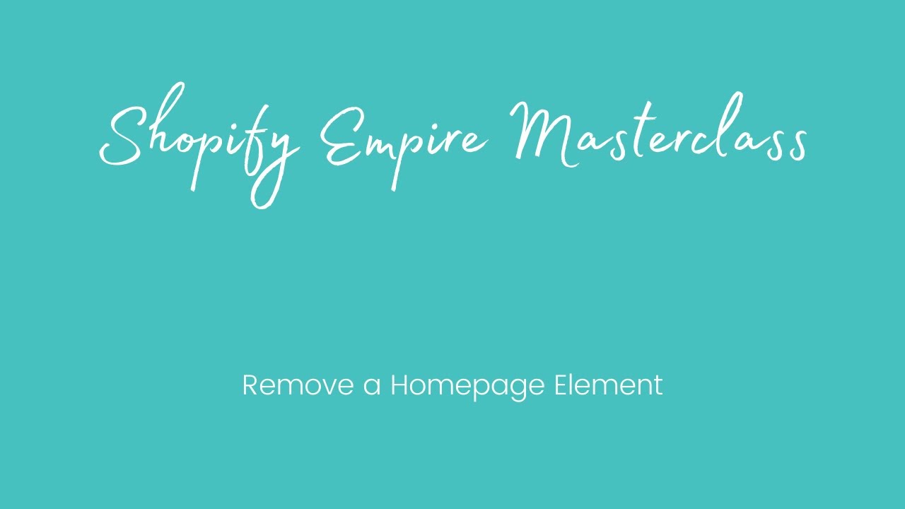 SHOPIFY NARRATIVE THEME TUTORIAL - Remove a Homepage Element