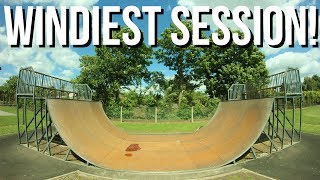 WINDIEST SESSION THIS YEAR! *HALF PIPE*