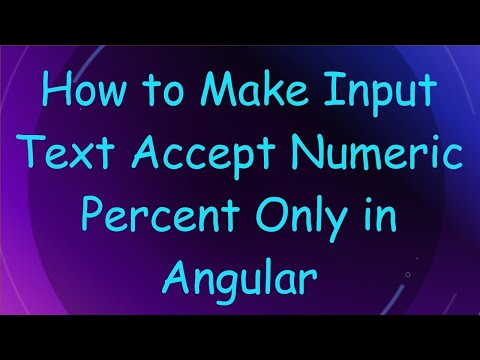 How to Make Input Text Accept Numeric Percent Only in Angular
