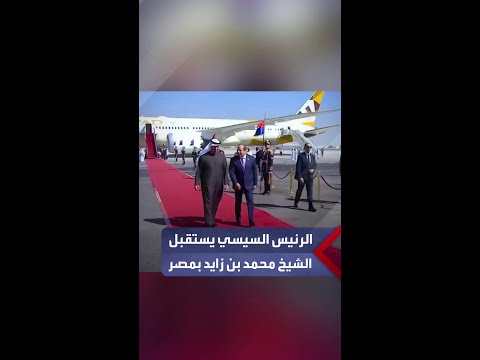 في زيارة لمصر الرئيس السيسي يستقبل الشيخ محمد بن زايد بمطار القاهرة