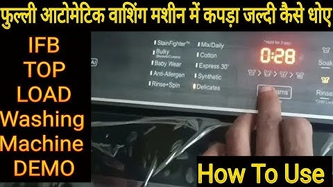 IFB Top Load Washing Machine Demo 2025 || How To Operate Ifb Top Load Washing Machine Demo