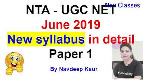 June 2019  New syllabus in detail Paper 1 NTA  UGC NET