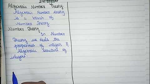 what is the algebraic Number theory