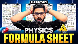 Formula Sheet For Physics Class 12 Boards 2026