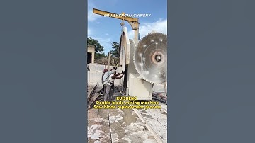 Double blade stone mining cutter Saw blade installation and replacement process.