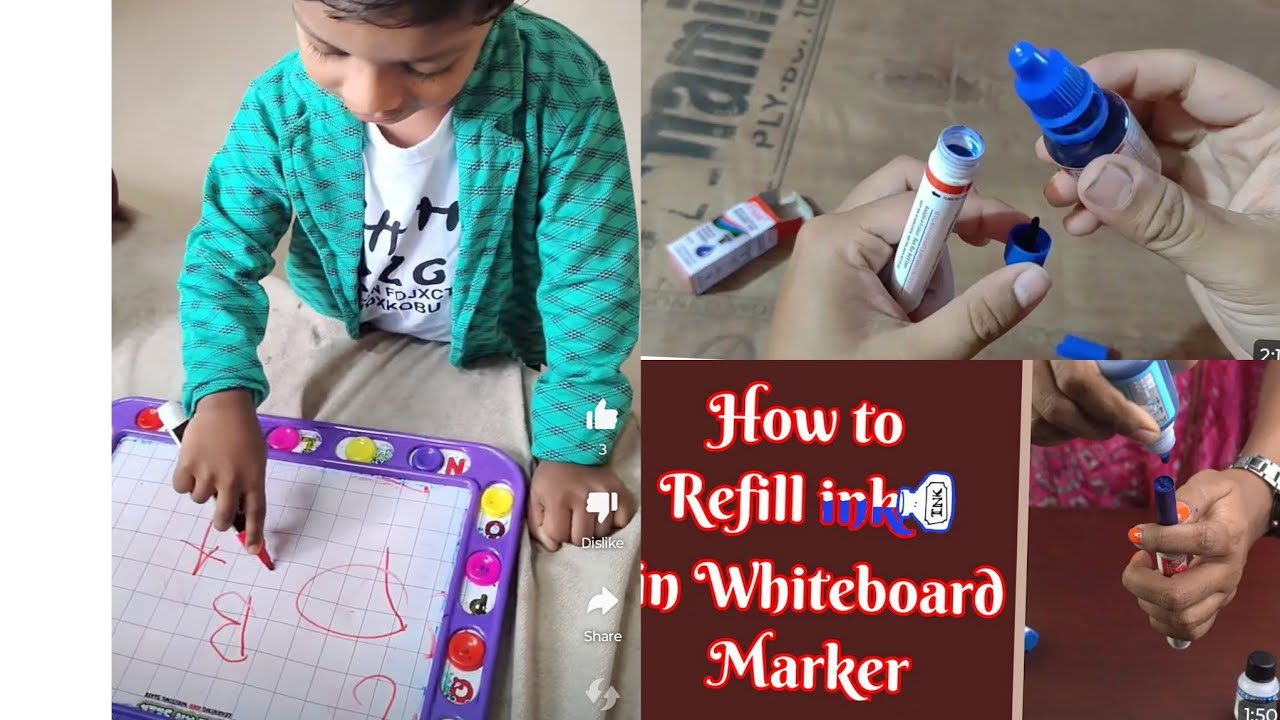How to refill ink of a whiteborad marker pen | Revive Dry permanent ...