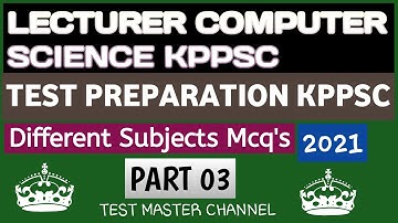 KPPSC Computer Science Lecturer | Test Preparation part  3 | most important Mcqs | Test Master