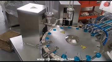 Automatic cap sorting feeding wad inserting machine cap wadding video