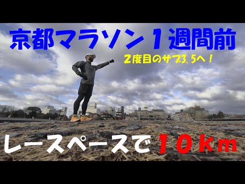 「京都マラソン１週間前 レースペースで１０km走」～2度目のサブ3.5へ！～