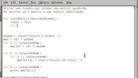 Algoritmo para identificar uma matriz identidade