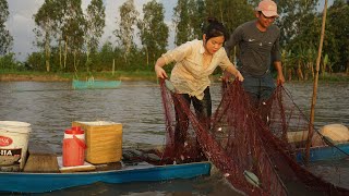 Kéo lưới bao CÁ SẶC dính thấy mê  | BÍCH HƯƠNG MT