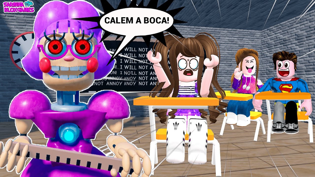 ESCAPE DA PROFESSORA ANIMATRÔNICA !!!  Escape Miss Ani-Tron Teacher Roblox  