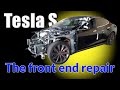 Tesla S. The front end repair. Ремонт переда.