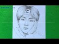 How to draw V BTS || Kim taehyung pencil skech step by step || pencil drawing for beginner || រៀនគូរ