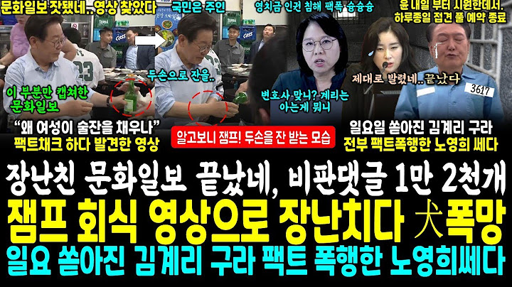 잼프 회식 영상으로 장난친 문화일보 犬폭망.. 영상 찾았다, 알고보니 두손으로 술잔 받고 국민 알현 한 잼프, 대박 (토요 변호사 자격 의심되는 김계리 구라, 노영희 완벽 팩폭)