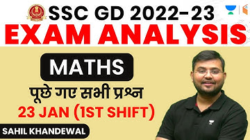 SSC GD Exam Analysis 2022-23 | 23 Jan, 1st Shift | All Maths Questions | Sahil Khandelwal