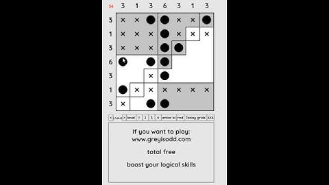 Grey is Odd - Today grids. Solution level 4 7X7 dated 09-03-2024 #logicpuzzles #logicgames  #games