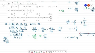 Class 8 TN Maths 1. RATIONAL NUMBERS   Exercise 1.1  Objective Type Questions   18. The number which