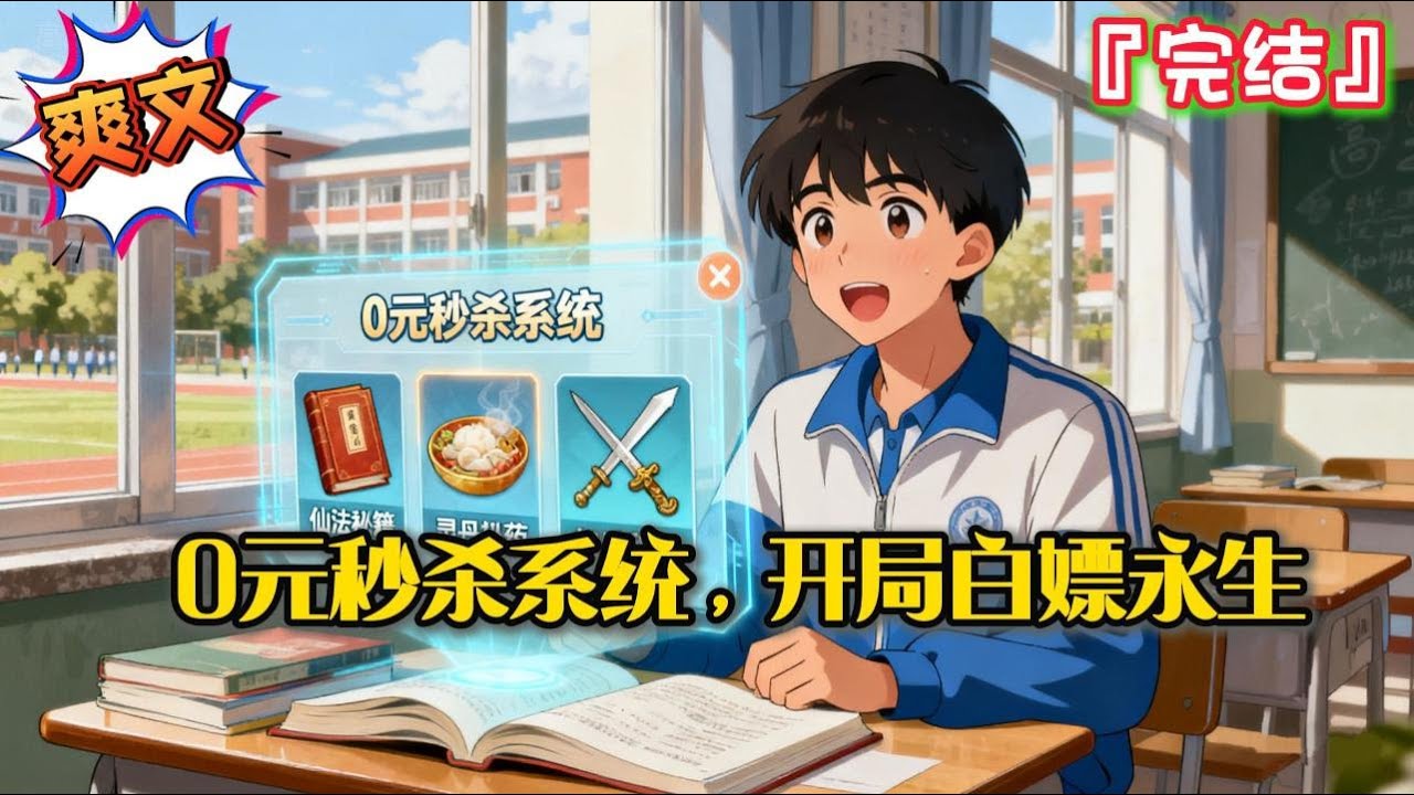 完结《0元秒杀系统，开局白嫖永生》开局获得0元秒杀系统，仙法秘籍、灵丹妙药、神兵利器，应有尽有… #爽文 #小说 #一口气看完 #有聲書 #有声小说 #完结文 #有声书 #完結 #都市 #系统 #重生