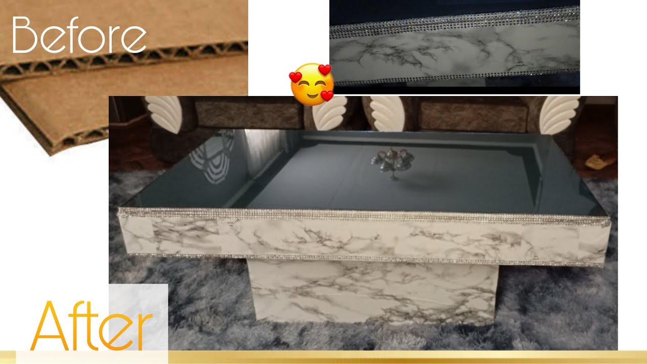 HOW TO: MAKE A GLASS TABLE OUT OF CARDBOARD|| DIY|| HOME DECOR