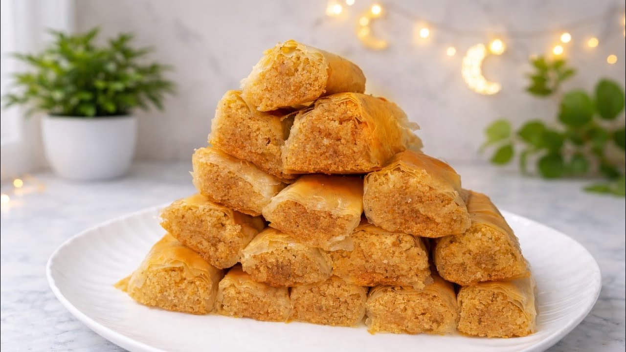 طريقه الجلاش بحشوه البسبوسه 