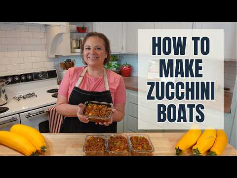 Freezer Meal Prep | Zucchini Boat Ground Beef Filling