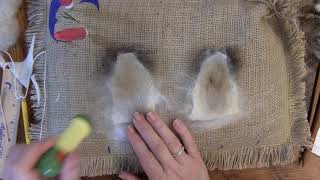 Needle Felted Snowshoe Hare Tutorial 2:  The Ears and Face