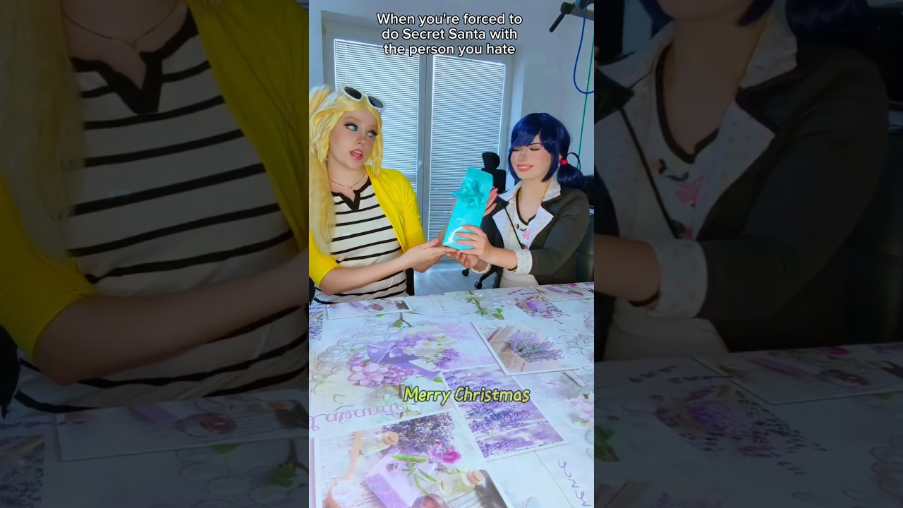 Secret Santa with the one you hate | Chloé & Marinette @nikkihatsunecosplay #cosplay #miraculous