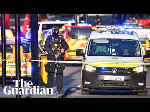 Armed police point weapons during London Bridge terror incident