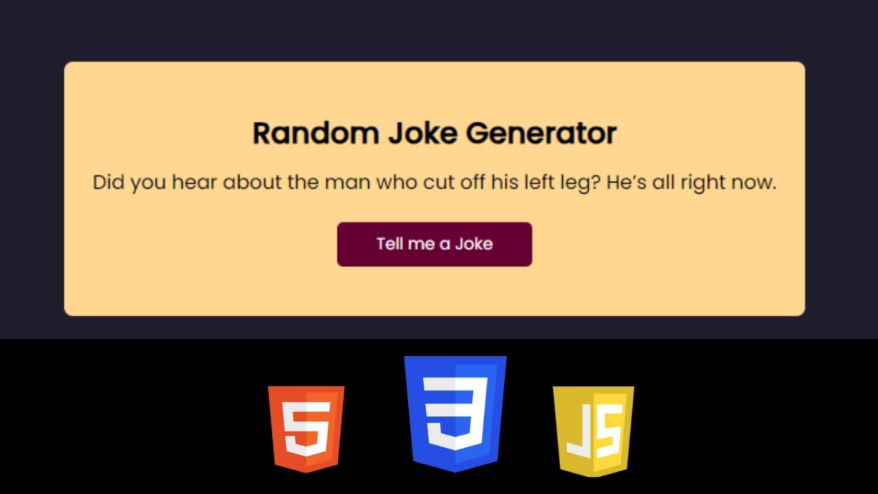 Random Joke Application Using HTML, CSS & JavaScript