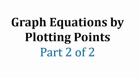 Graphing Equations By Plotting Points - Part 2