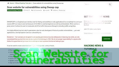 Scan Website For Vulnerabilities Using Owasp zap