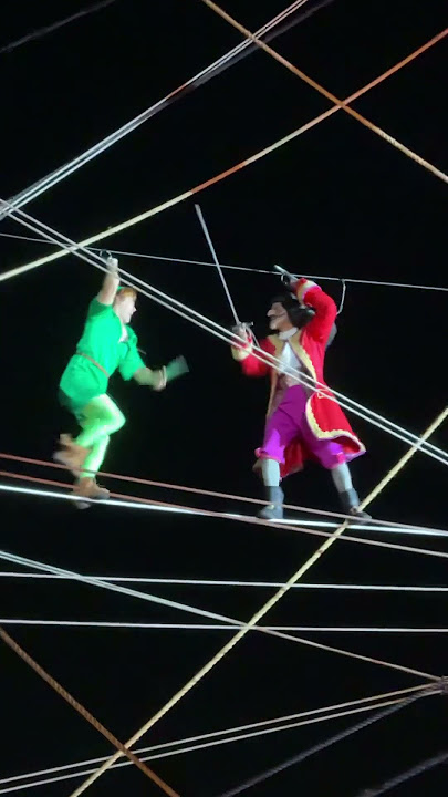 🏴‍☠️ Peter Pan vs. Cap. Hook—flying, fighting, and full Fantasmic energy ⚔️ #Fantasmic #DisneyMagic