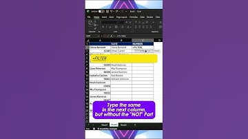 How to Separate Names and Numbers in Excel Using the FILTER Function #excel #exceltips #filters