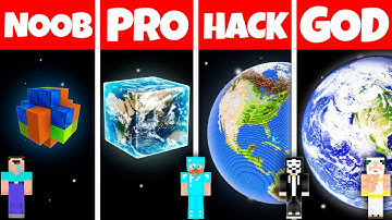 Minecraft Battle: NOOB vs PRO vs HACKER vs GOD HOUSE INSIDE PLANET BASE BUILD CHALLENGE in Minecraft